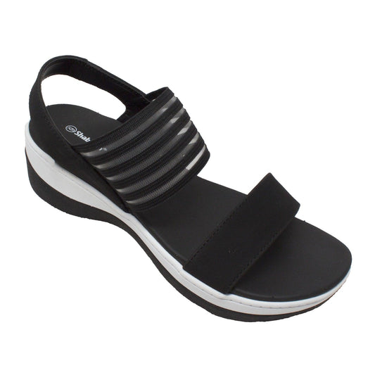 Shaboom Women's Comfort Strap Sandals Black - Flyclothing LLC