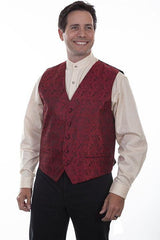 Scully RED NO LAPEL PAISLEY VEST - Flyclothing LLC