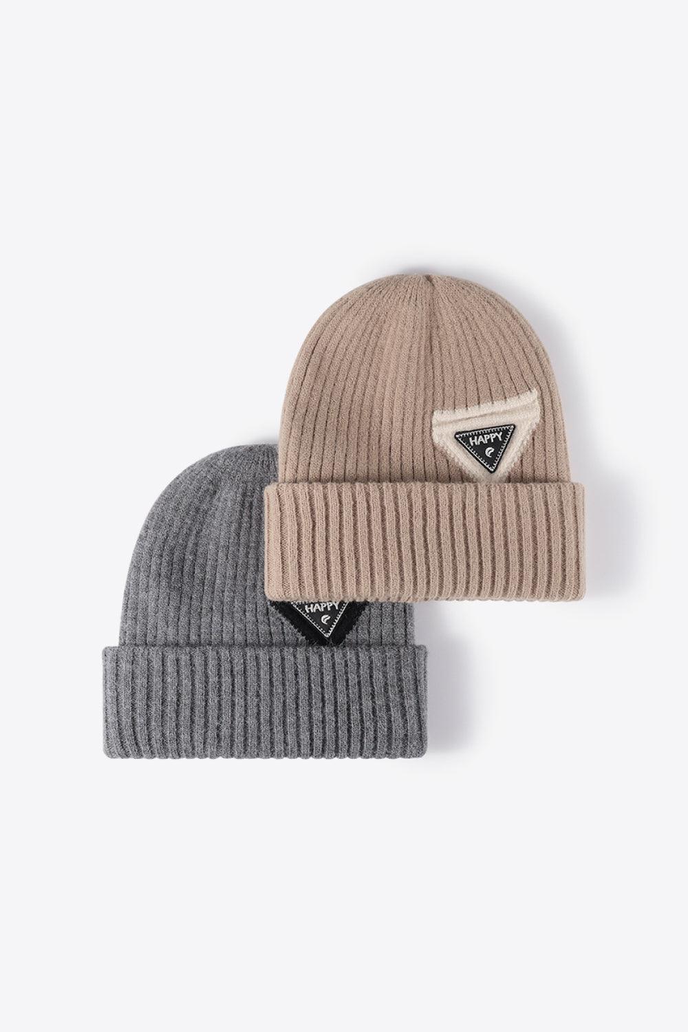 HAPPY Contrast Beanie - Flyclothing LLC