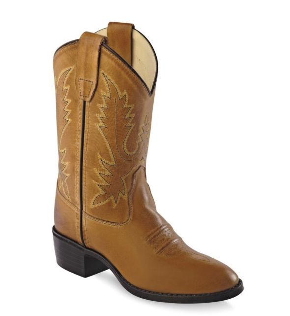 Old West Tan Youth Round Toe Boots - Flyclothing LLC