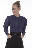 Scully BLUE PAISLEY BIB FRONT BLOUSE - Flyclothing LLC