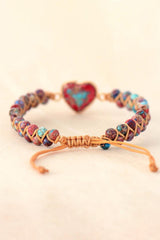 Handmade Heart Shape Natural Stone Bracelet - Flyclothing LLC