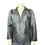 Rockmount Clothing Men's Black Leather Western Blazer Lamb - Rockmount Clothing