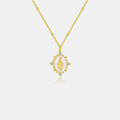 18K Gold-Plated Spring Ring Closure Pendant Necklace - Flyclothing LLC