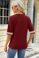 V-Neck Half Sleeve T-Shirt - Flyclothing LLC