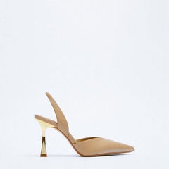 PU Leather Point Toe Stiletto Heel Pumps - Trendsi