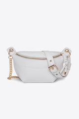 PU Leather Chain Strap Crossbody Bag - Trendsi