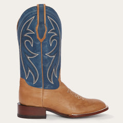 Stetson Casper Tan & Blue Matte Cowboy Boot