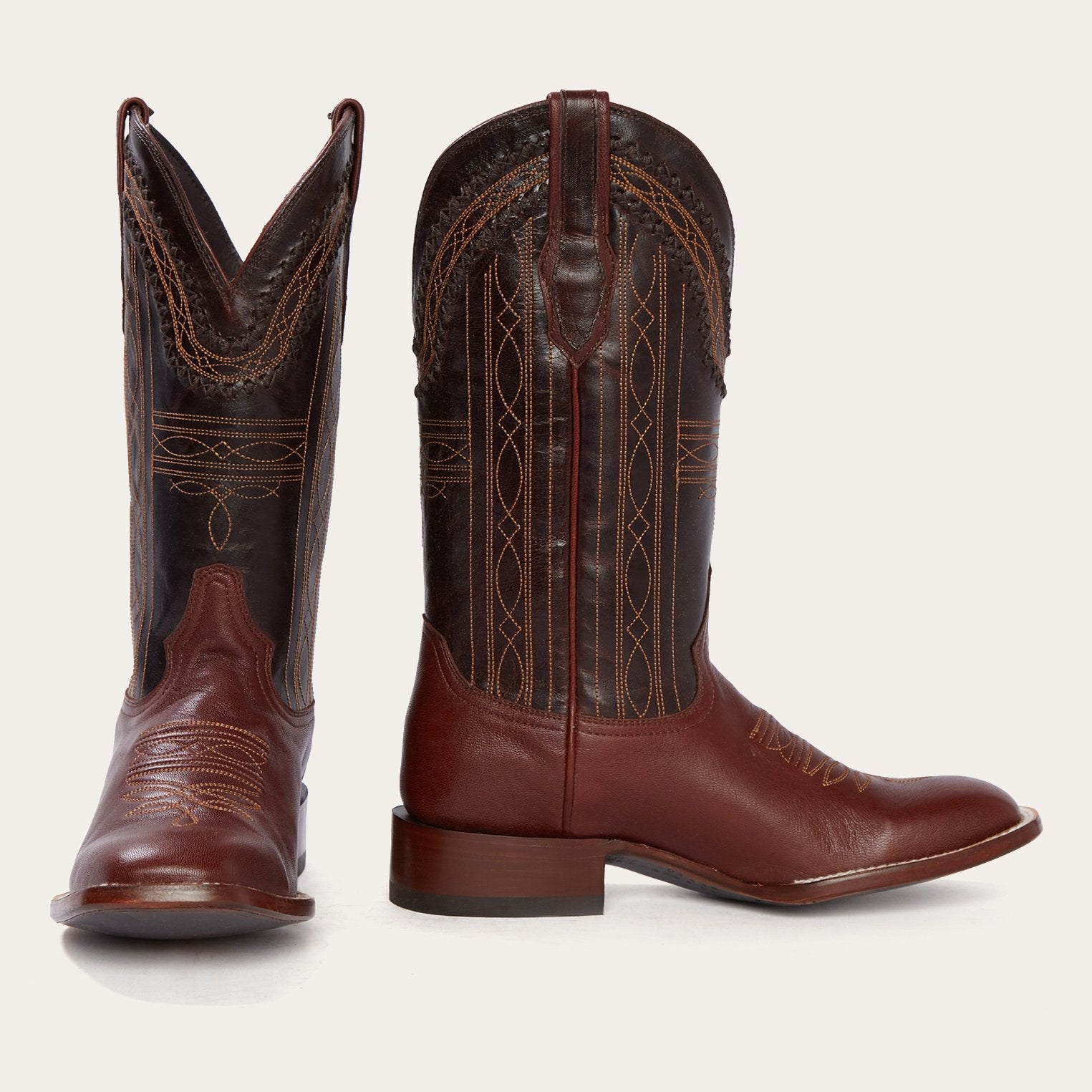 Stetson Denver Brown Goat Hand Stitched Cowboy Boot