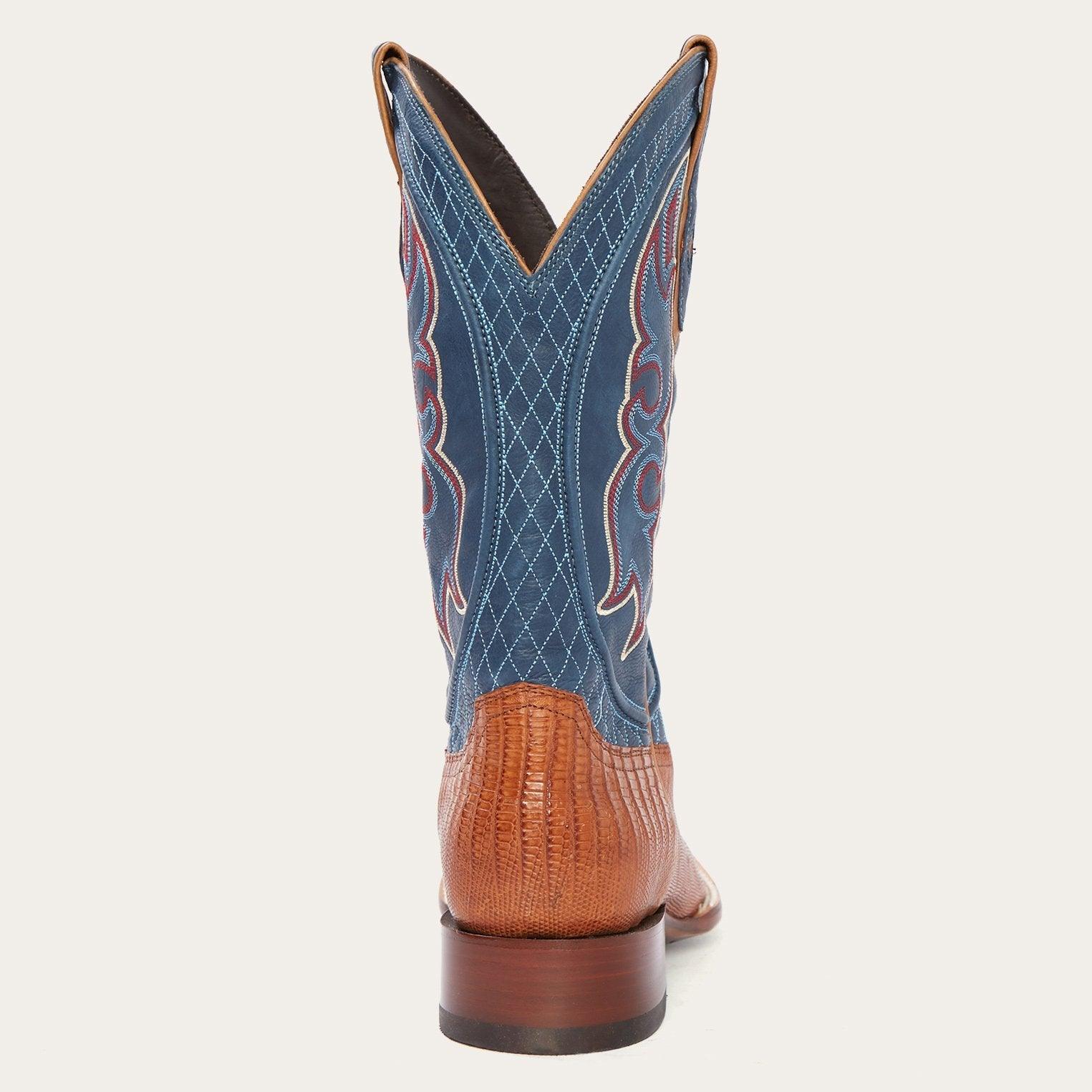 Stetson Tyler Tan Teju Blue Matte Cowboy Boot - Flyclothing LLC