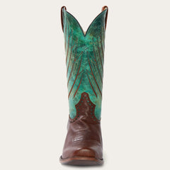 Stetson Turquoise Crater & Brown Oiled Cowboy Boot - Flyclothing LLC