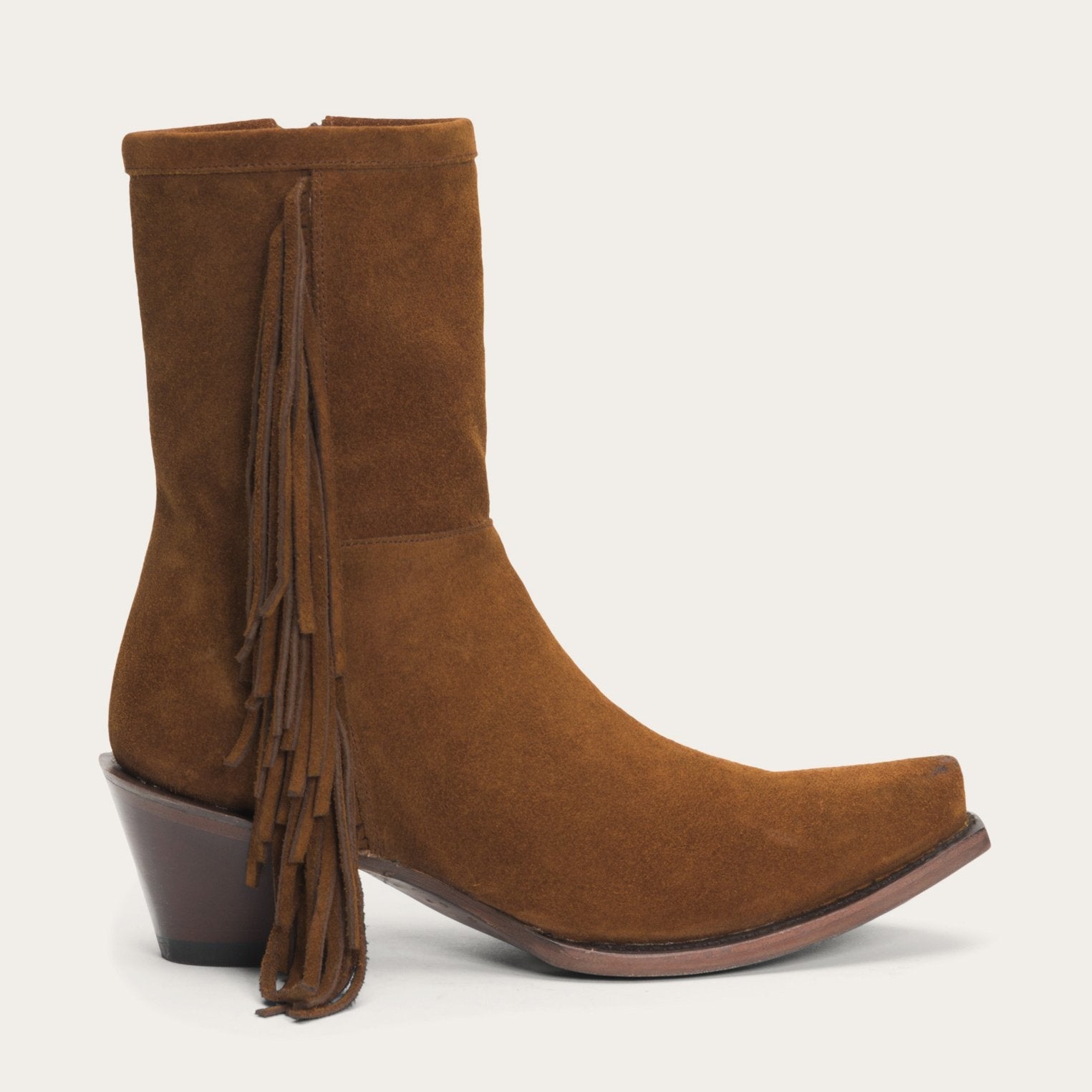 Stetson Halle Suede Fringe Side Zip Boot