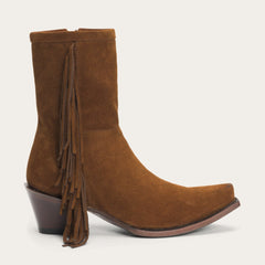 Stetson Halle Suede Fringe Side Zip Boot