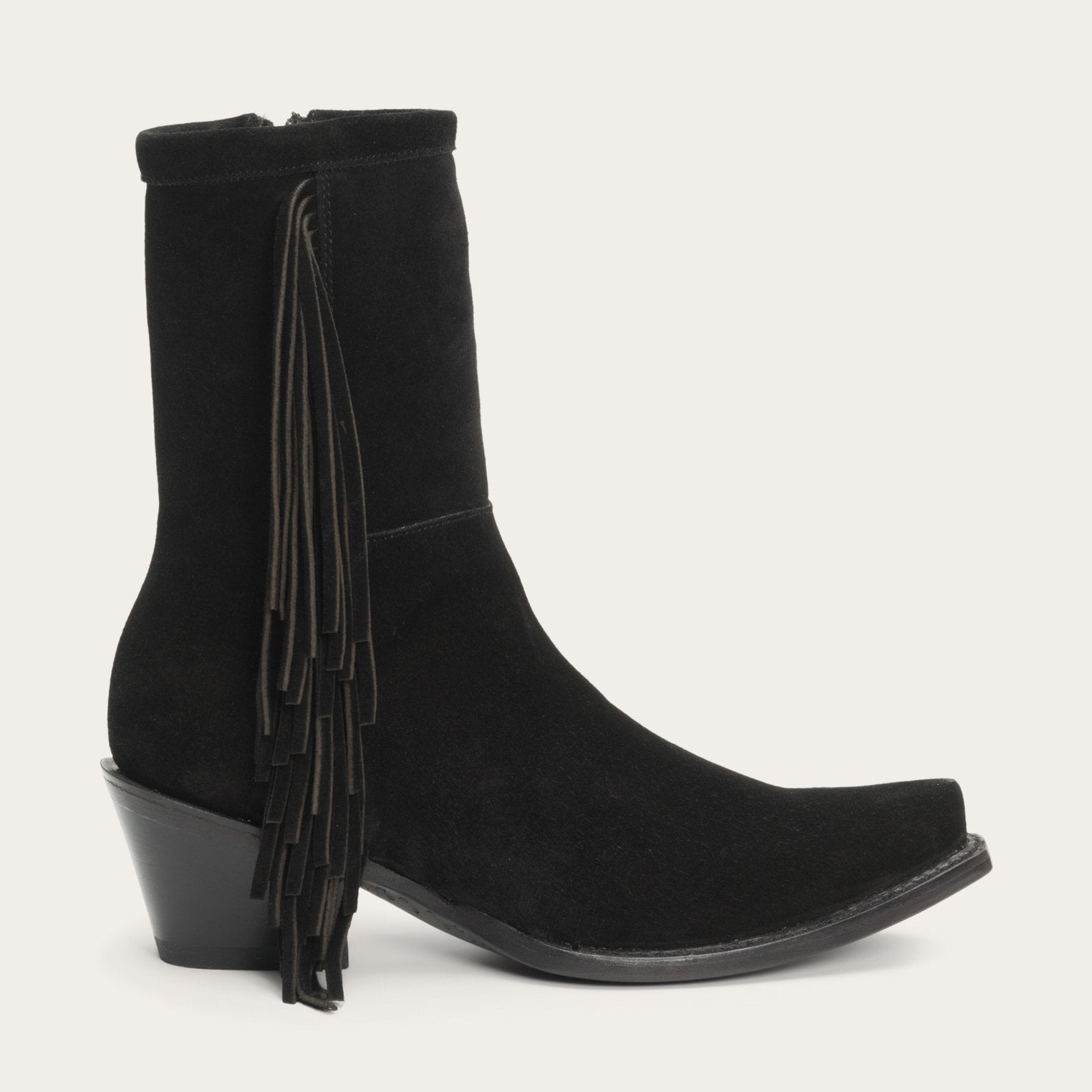 Stetson Halle Suede Fringe Side Zip Boot