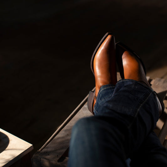 Stetson Austin Leather Cognac Leather Snip Toe Boot