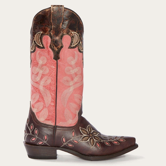 Stetson April Chocolate & Burnished Pink Cowboy Boot - Flyclothing LLC