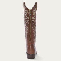 Stetson Adeline Burnished Brown Back Zip Cowboy Boot