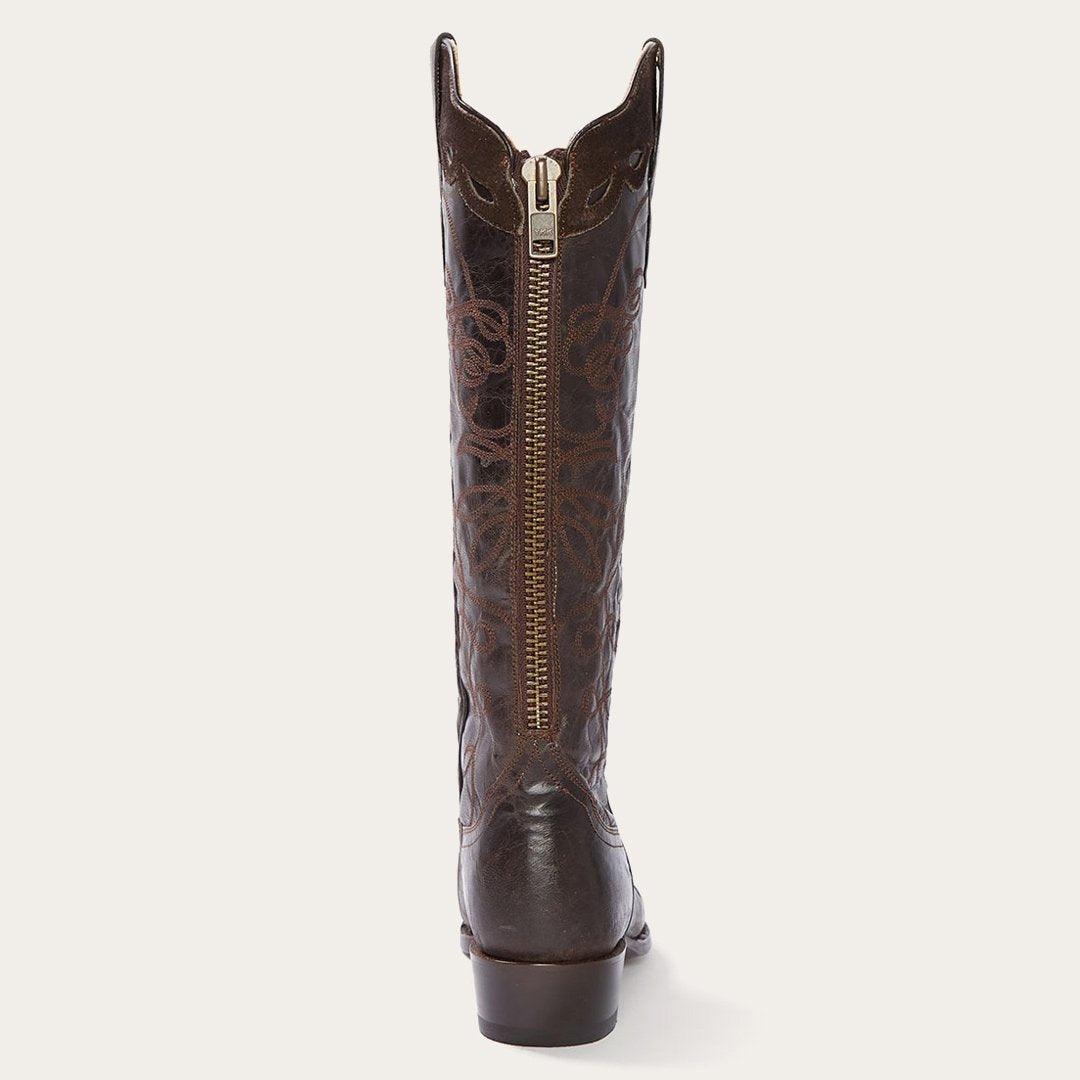 Stetson Georgia Oiled Caiman & Suede Zip Back Cowboy Boot - Flyclothing LLC