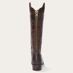 Stetson Georgia Oiled Caiman & Suede Zip Back Cowboy Boot - Flyclothing LLC