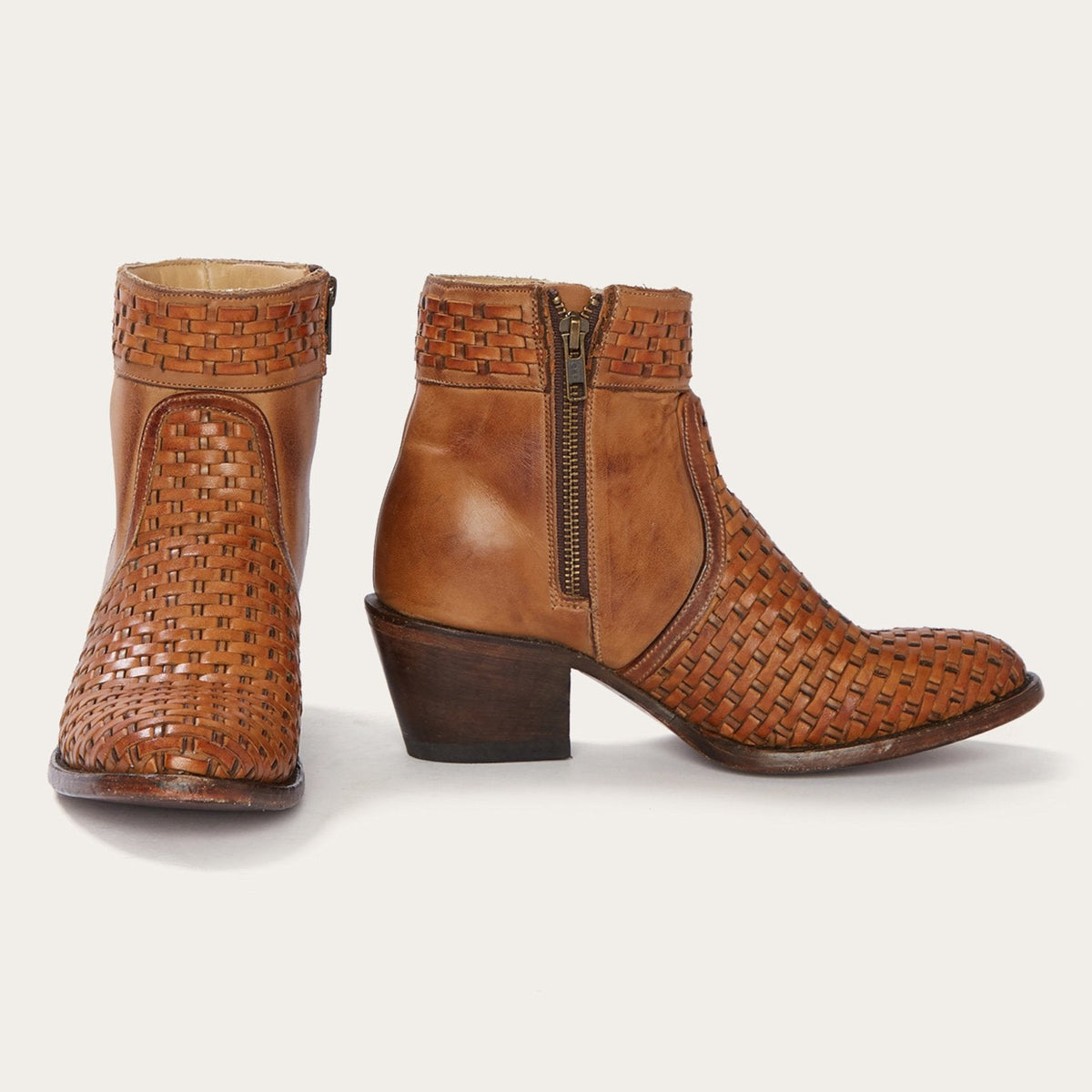 Stetson Basketweave Side Zip Ankle Boot