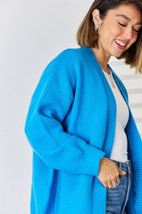 Open Front Dropped Shoulder Cardigan - Flyclothing LLC