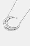 1.8 Carat Moissanite Crescent Moon Shape Pendant Necklace - Flyclothing LLC