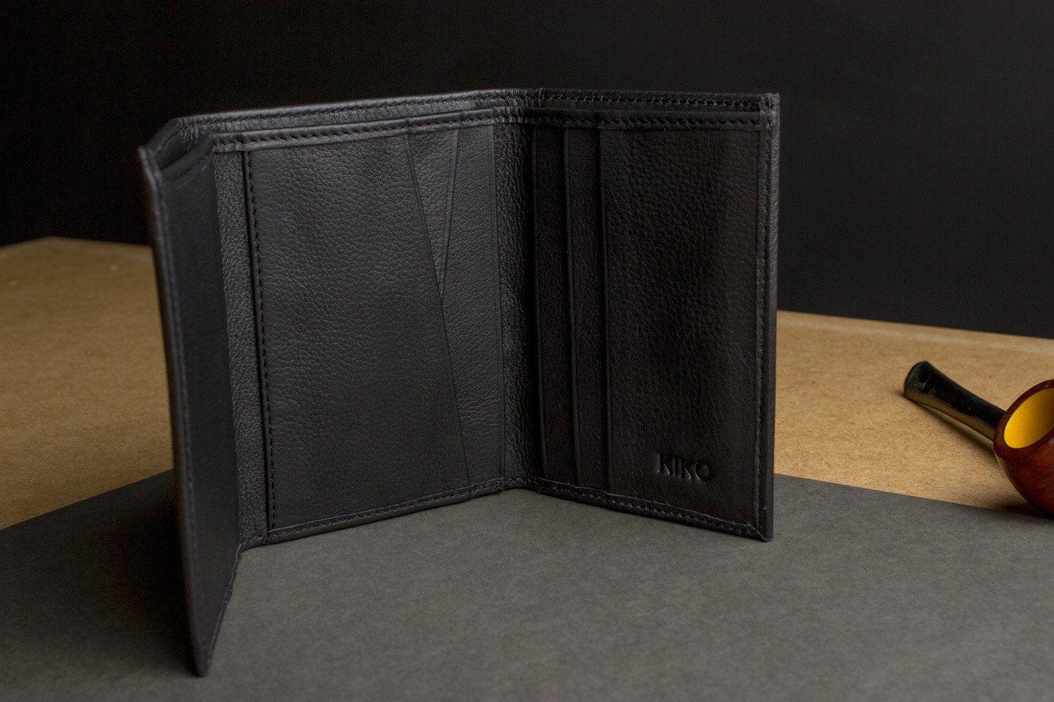 Kiko Leather Trifold Wallet, Black at  Men's Clothing store