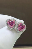 2 Carat Moissanite Heart-Shaped Earrings - Trendsi