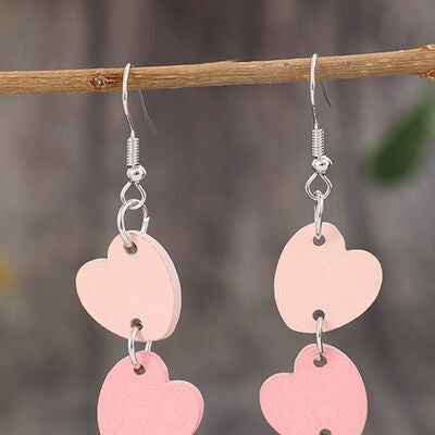 Heart Wood Dangle Earrings - Flyclothing LLC