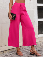 High Waist Slit Wide Leg Pants - Flyclothing LLC