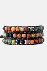 Handmade Triple Layer Beaded Agate Bracelet - Flyclothing LLC