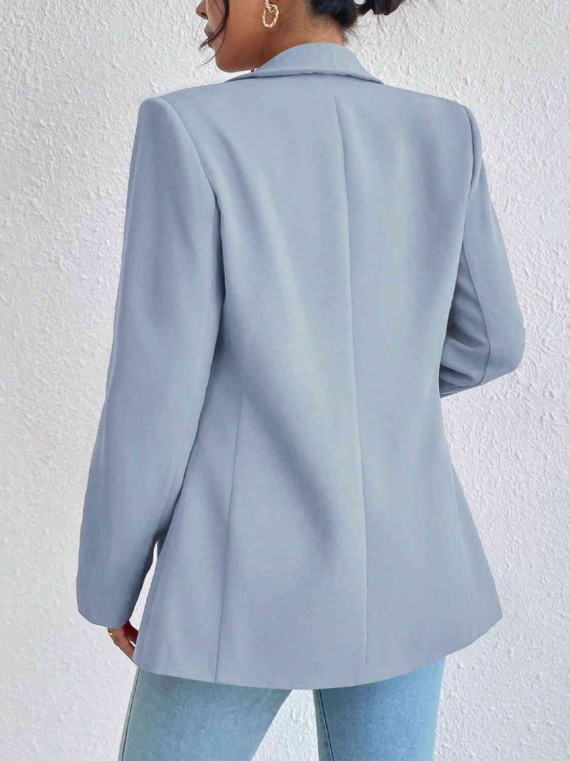 Shawl Collar Long Sleeve Blazer - Flyclothing LLC