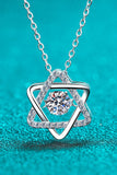 Moissanite Rhodium-Plated Chain-Link Necklace - Flyclothing LLC