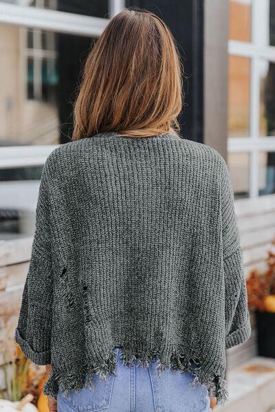 Distressed hot sale hem sweater