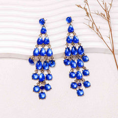 Alloy & Rhinestone Teardrop Earrings - Flyclothing LLC