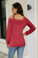 Cutout Cold-Shoulder Top - Flyclothing LLC