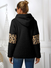 Sherpa Leopard Long Sleeve Hoodie - Flyclothing LLC