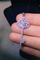 1 Carat Moissanite Key Pendant Necklace - Flyclothing LLC