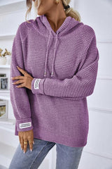 Drawstring Long Sleeve Hooded Sweater - Flyclothing LLC