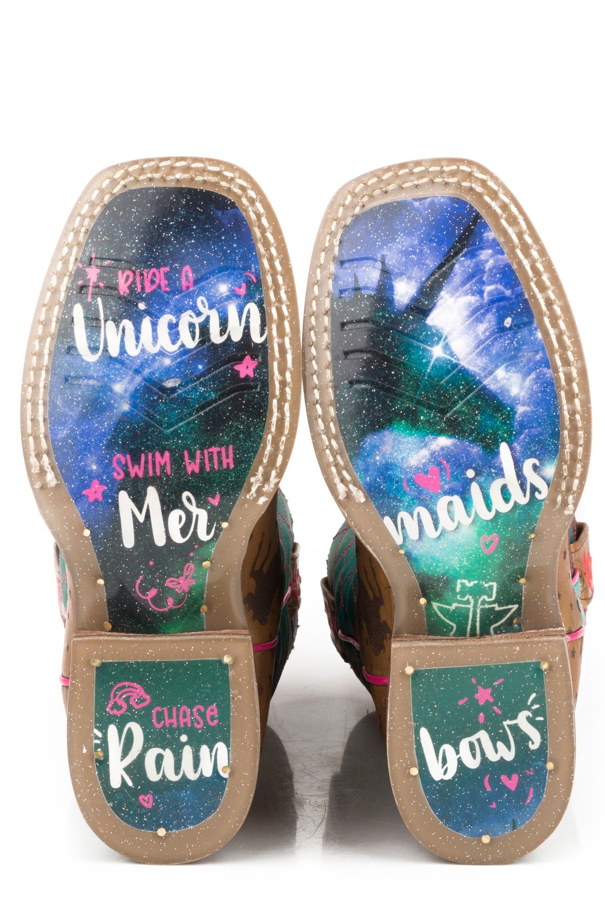 Tin Haul LITTLE GIRLS MAGIC UNICORNS WITH CHASING RAINBOWS SOLE - Flyclothing LLC