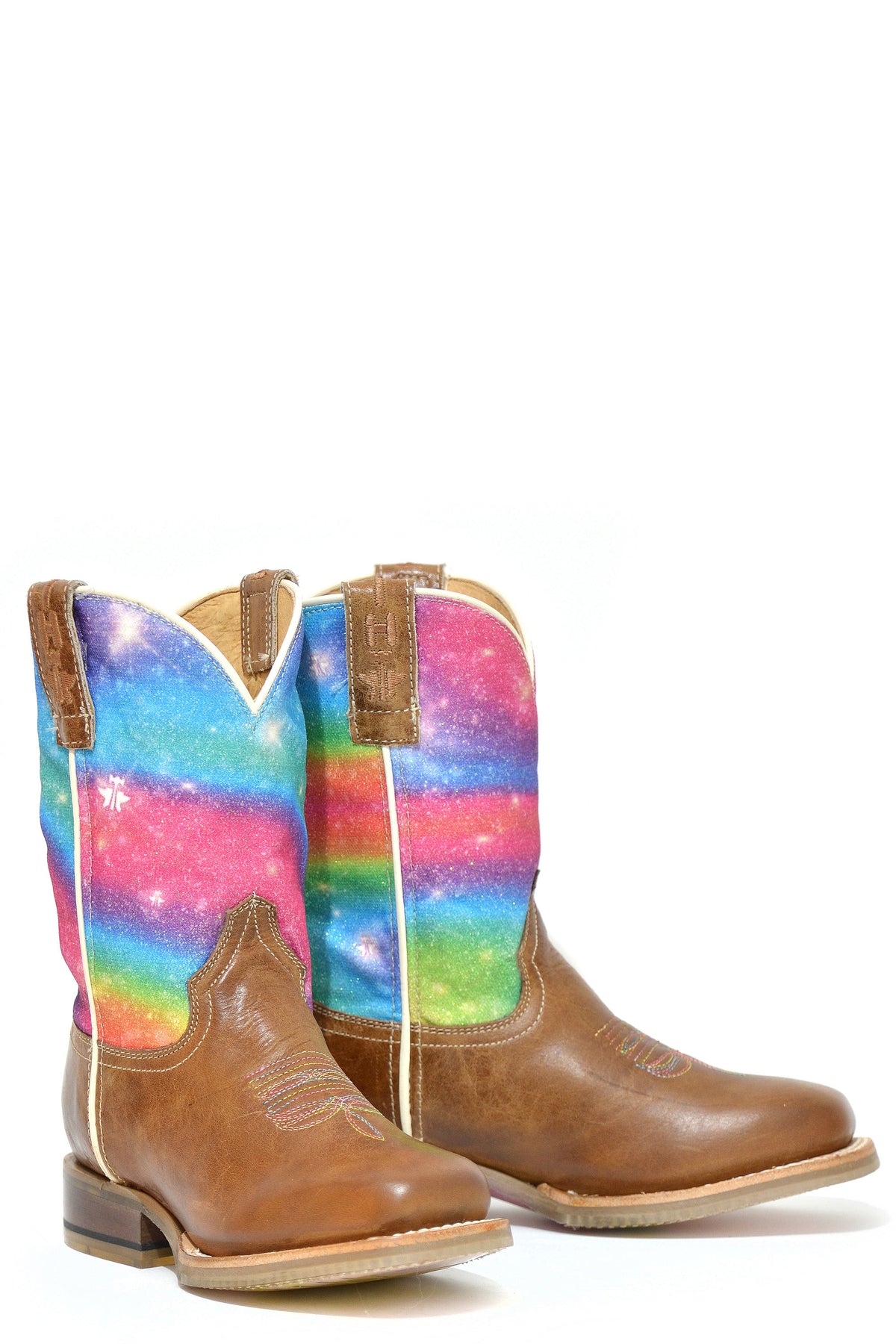 Tin Haul LITTLE GIRLS RAINBOW SPARKLES WITH MAGICAL STAR SOLE - Flyclothing LLC