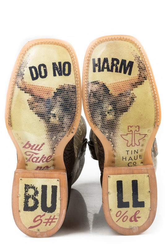 Tin Haul MENS TAKE NO BULL WITH DO NO HARM SOLE - Flyclothing LLC