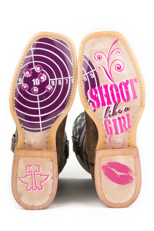 Tin Haul WOMENS AMERICAN WOMAN WITH SHOOT LIKE A GIRL SOLE - Flyclothing LLC