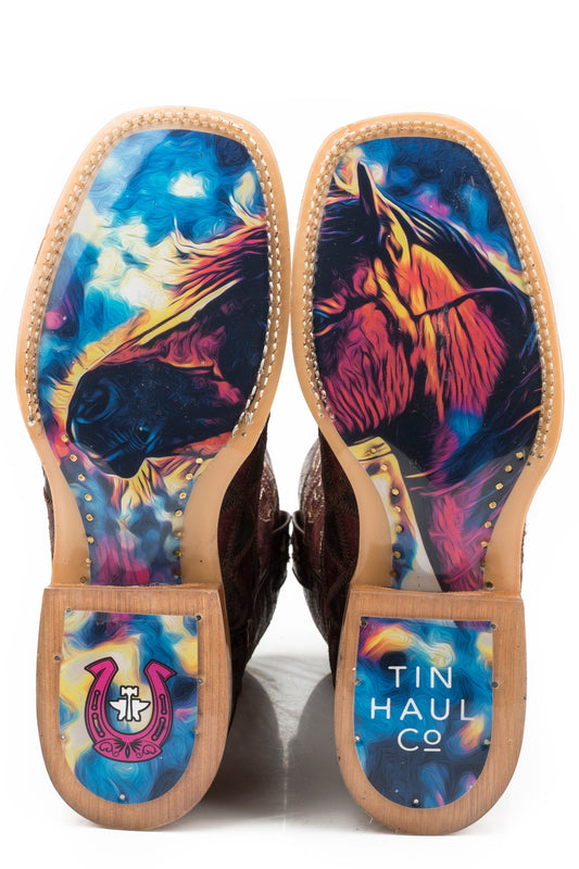Tin Haul WOMENS A CUTE ANGLE WITH COLORFUL HORSE SOLE - Flyclothing LLC