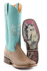 Tin Haul WOMENS A COWGIRLS MOTTO WITH BORN TO BE FREE SOLE