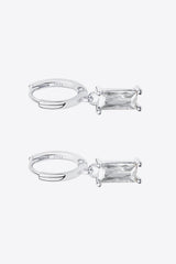 Retro 925 Sterling Silver Cubic Zirconia Drop Earrings - Flyclothing LLC