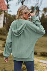 Cable-Knit Long Sleeve Hooded Jacket - Flyclothing LLC