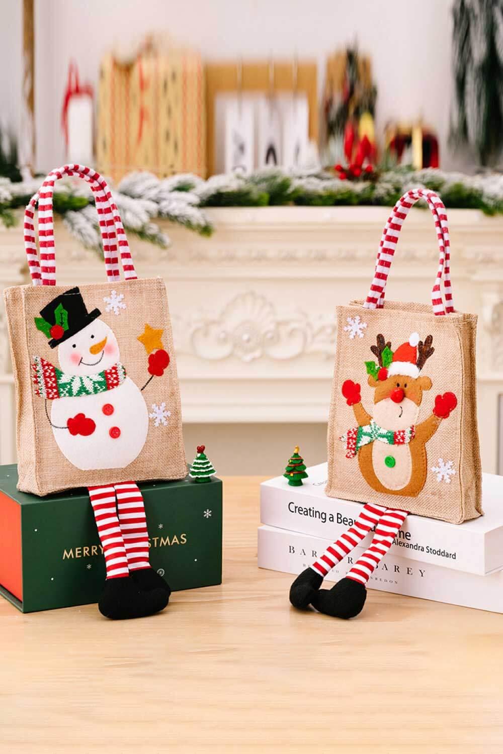 4-Pack Christmas Gnome Graphic Striped Gift Bag - Flyclothing LLC