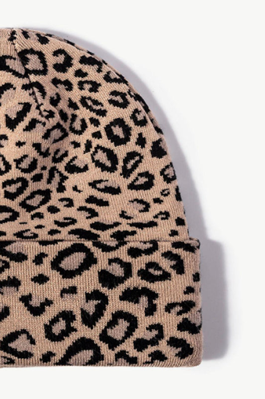 Leopard Pattern Cuffed Beanie - Trendsi