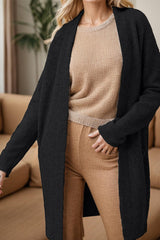 Open Front Long Sleeve Cardigan - Flyclothing LLC